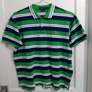 U. S. Polo Assoc. - Green & Blue Polo - Men's Size XL